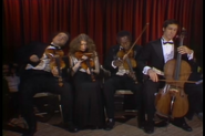 Chevy Chase (far right) about to die on SNL (4-17-1976)