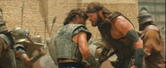 Tyler Mane (right with Eric Bana) in Troy