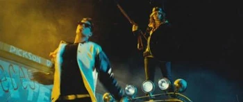 Nick Bateman (left) in Hobo with a Shotgun