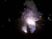 The explosion of the Enterprise in Star Trek: The Next Generation: Cause and Effect