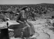 Claude Akins being killed in 'Rawhide: Incident of the Druid's Curse'