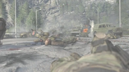 Evgeniy Lazarev's videogame death (middle) in Call of Duty 4: Modern Warfare