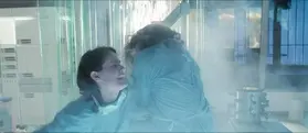 Vivian Palermo (left) just before her off-screen death in Independence Day 