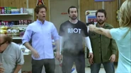 Glenn Howerton (second from left) in It's Always Sunny in Philadelphia; The Gang Saves The Day