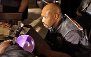 Marcello Thedford (left) dead in Sons of Anarchy: Widening Gyre