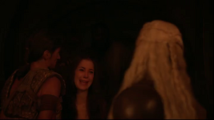 Roxanne McKee pleading for her life as she is being put into a vault in Game of Thrones-Valar Morghulis