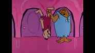 Don Messick’s animated character (left) just before his death in The Flintstones: Dr. Sinister