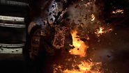 The space station explosion (that kills Robert A. Silverman and others) in Jason X