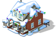 Ranch House with snow top.