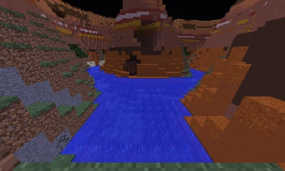 A river going through a mesa.
