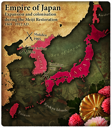 meiji restoration map