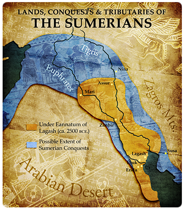 sumerian civilization map