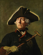 A 1870 portrait of Friedrich the Great by Wilhelm Camphausen (which appears to have inspired his in-game appearance)