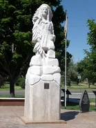 Statue of Pocatello in Pocatello, ID, by J. D. Adcox