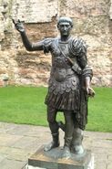 A statue of Trajan (which appears to have inspired his in-game model)