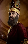 A 3D model of Nader Shah by artist Alireza Akhbari (which appears to have inspired his in-game model)