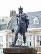 A statue of Ambiorix in Tongeren, Belgium (which appears to have inspired his in-game model)