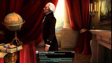 Washington delivering his Declares War line