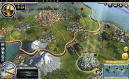 Gods & Kings demo screenshot, showing the Ethiopian Capital, Addis Ababa (north), and the Ethiopian city of Harar annexed by the Huns (south)