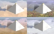 Pyramid Coastal Variants (Civ3).png (675 KB) City view of the Pyramid built on different island/peninsula terrains.