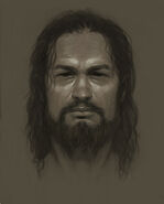 Concept art of Attila's face by Sang Han