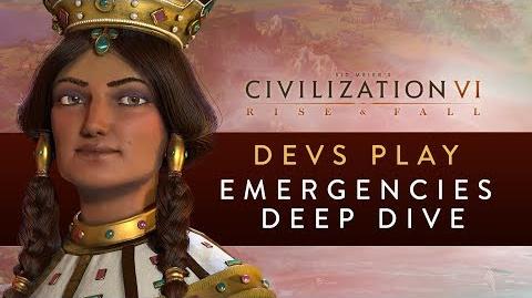 Darney in a video that showcases the Emergencies system in Civilization VI: Rise and Fall in 2018