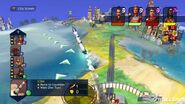 An ICBM unit being fired from a city in Civilization Revolution