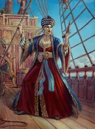 Oil painting of Sayyida Al-Hurra for the card game Myths and Legends (which appears to have inspired her in-game appearance)