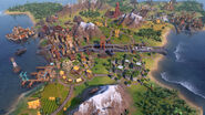 A screenshot displaying the new content in Gathering Storm: canals (one possibly the Panama Canal), railroad and tunnel