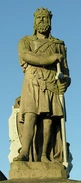 A statue of Robert the Bruce at Stirling Castle (which appears to have inspired his in-game model)