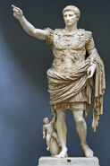The Augustus of Prima Porta (which appears to have inspired his in-game appearance)