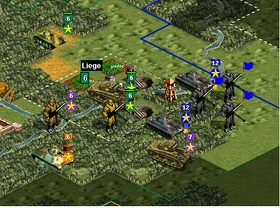 In this snap shot of the Battle of Liege, Belgium. You can see 2 different Panzer Divisions laying siege to this city.