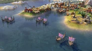 Civ 6 Viking Longships.jpg (861 KB) Viking Longships in game