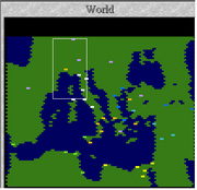 World map at the scenario start.