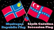 Muskogee Republic Flag compared to South Carolina Secession Sovereignty