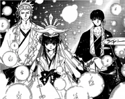 Hana, Sakura/Sakon et Tachibana/Ukon lors de la procession