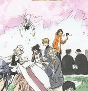 Yukimura et la Sanada Jûyûshi lors d'un hanami