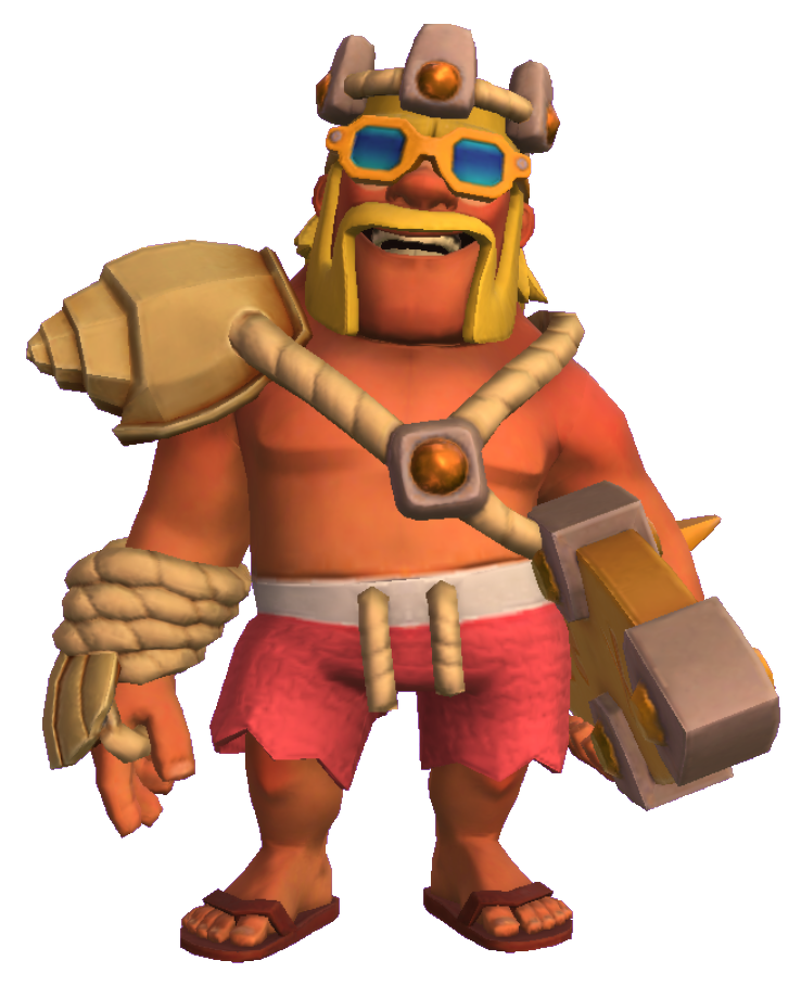 Summer King: New Barbarian King hero skin in Clash of Clans