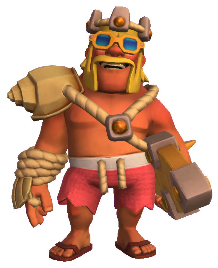 Summer King: New Barbarian King hero skin in Clash of Clans