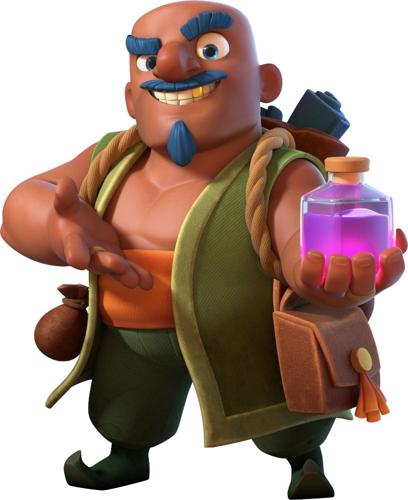 Clash wiki. Торговец клеш рояль. Clash Royale герои. Торговец Clash of Clans. Герои клэш оф кланс.