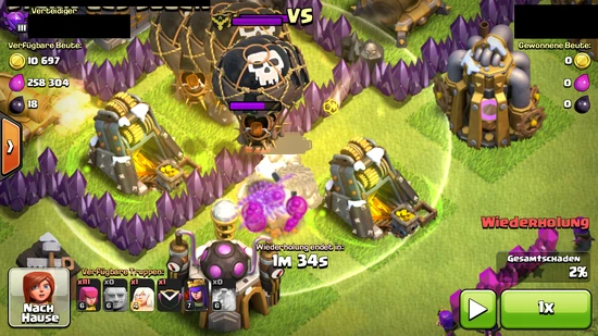 Ballons schädigen die Riesen trotz des Heilzaubers so massiv, ...