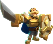 A render of the Heroic Knight using his ability to taunt.