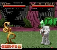 Taffy fighting Bad Mr Frosty in the re-released version.