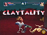 Earthworm Jim making a cut in half claytality against T-Hoppy