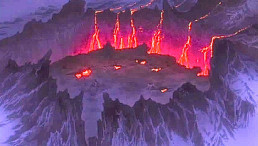 lighting strikes erupting volcano anime fight scene｜TikTok Search