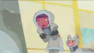 Cleo and Khensu wearing thermal suits, in "Quarantine"