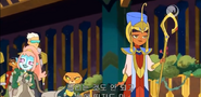 Cleo walks confidently as Yosira in "My Pharaoh Lady"