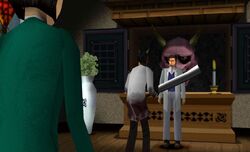 Alyssa finds Allen and George in the shrine.