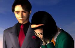 Alyssa and Alex outside the lab.