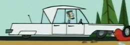 Abe in his Car